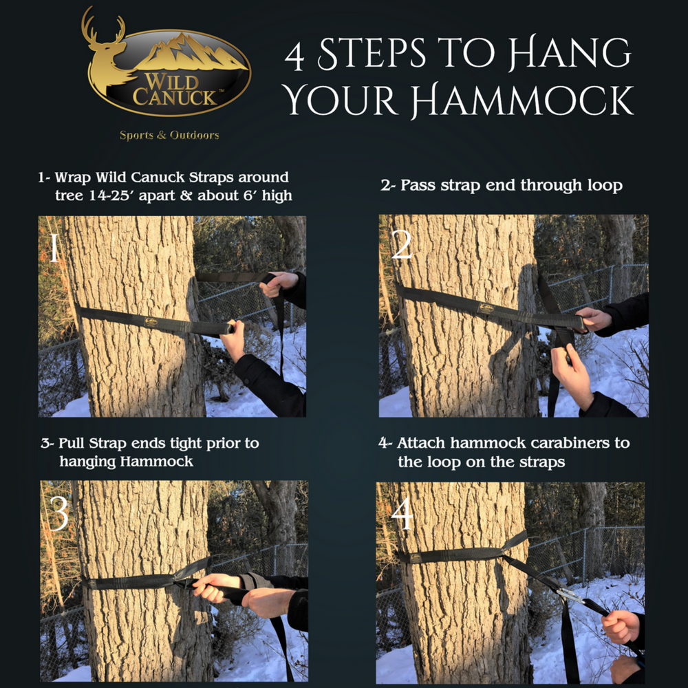 Wild Canuck 2 Person XL Camping Hammock - With Easy-To-Use Tree Hanging Straps - Wild Canuck™