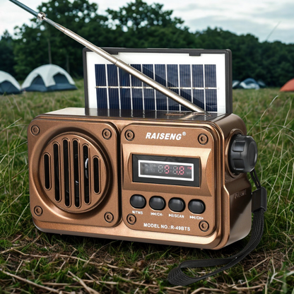 RAISENG Solar Bluetooth Speaker & Emergency Radio (AM/FM/SW)