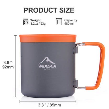 Widesea 300ml Aluminum Camping Cup | Lightweight Hiking Mug