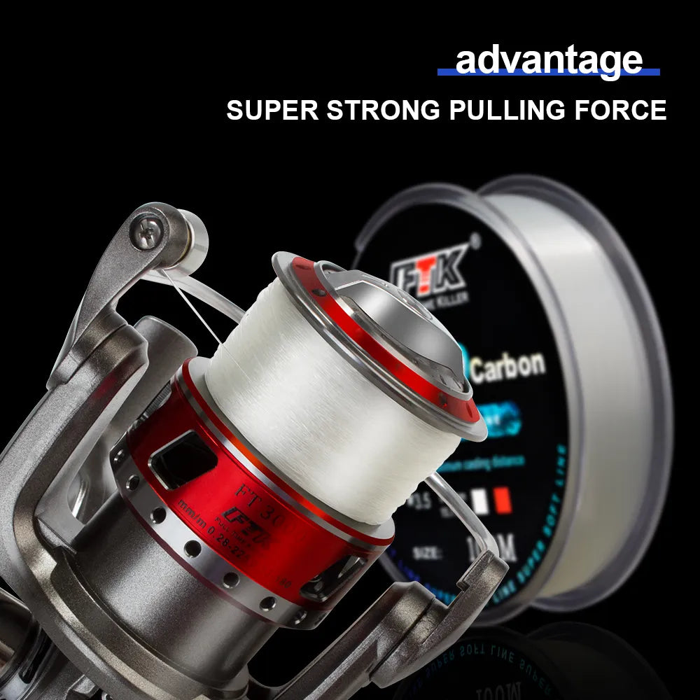 Línea de pesca de fluorocarbono FTK de 100 m