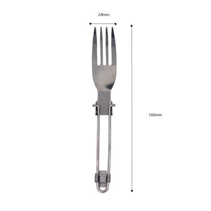 YOUGLE - Tenedor, cuchara y cuchillo plegables de acero inoxidable