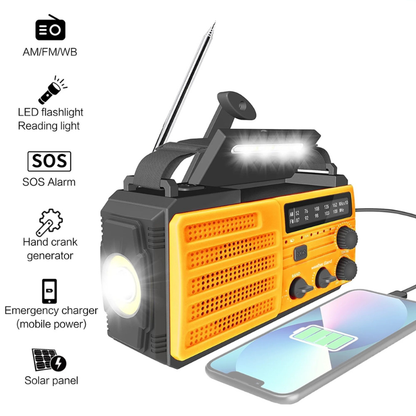 STONEGO Portable Survival Radio | AM/FM/NOAA with Flashlight & SOS