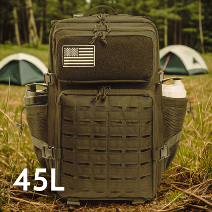 45L Laser Cut Tactical Backpack | 3-Day Assault Pack with Bottle Holders
