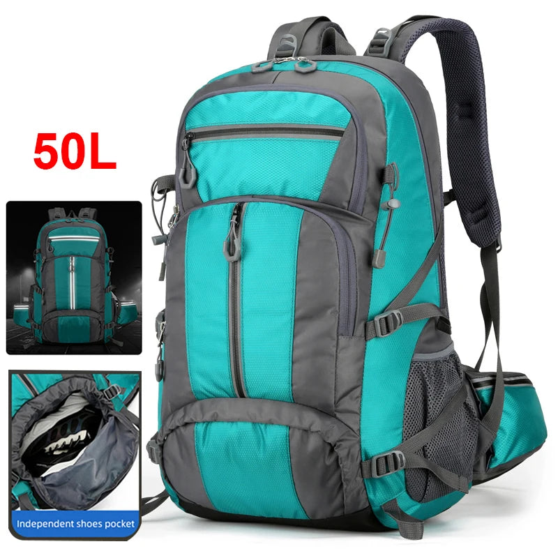 50L Adventure Backpack with Dedicated Shoe Compartment