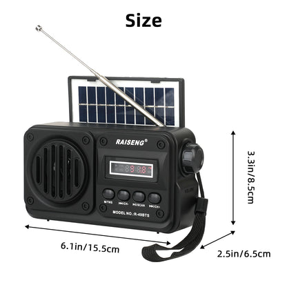 RAISENG Solar Bluetooth Speaker & Emergency Radio (AM/FM/SW)