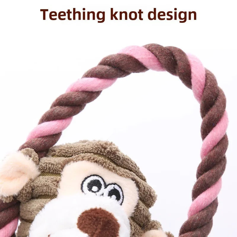 Durable Squeaky Animal Plush for Dogs – Teeth-Cleaning, Bite-Resistant Play Toy