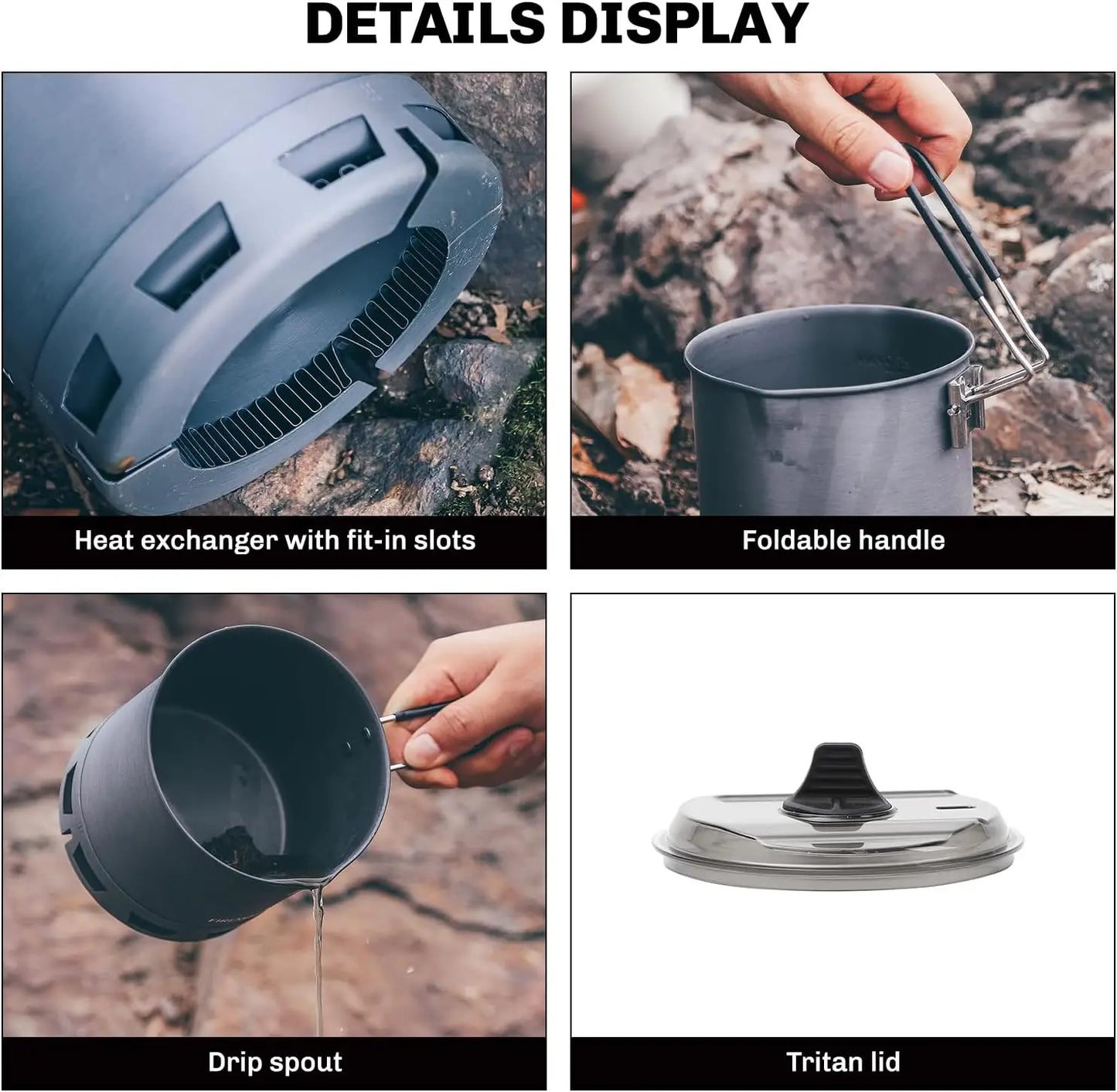 Fire-Maple G2 Petrel Ultralight Pot Lightweight Outdoor High Efficiency Heat Exchanger Pot for Hiking Travel Camping 750ML