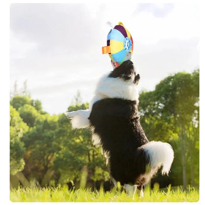 Durable Fleece Pet Play Ball. Outdoor Training Accessory with Handles