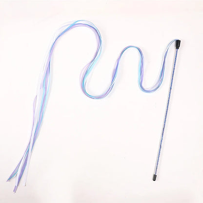 Interactive Cats Toys – Long Satin Ribbon Cat Teaser Rod