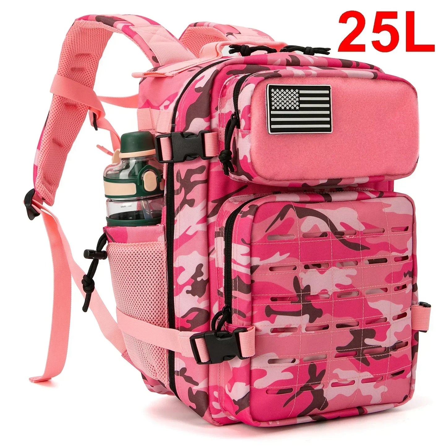 25L/45L Tactical Backpack Outdoor for Women/men Laser Cut Molle Hiking 3Day pack School Bag Gym Rucksack with Dual Cup Holder