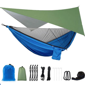 Camping Hammock - Rain Tarp and Mosquito Net
