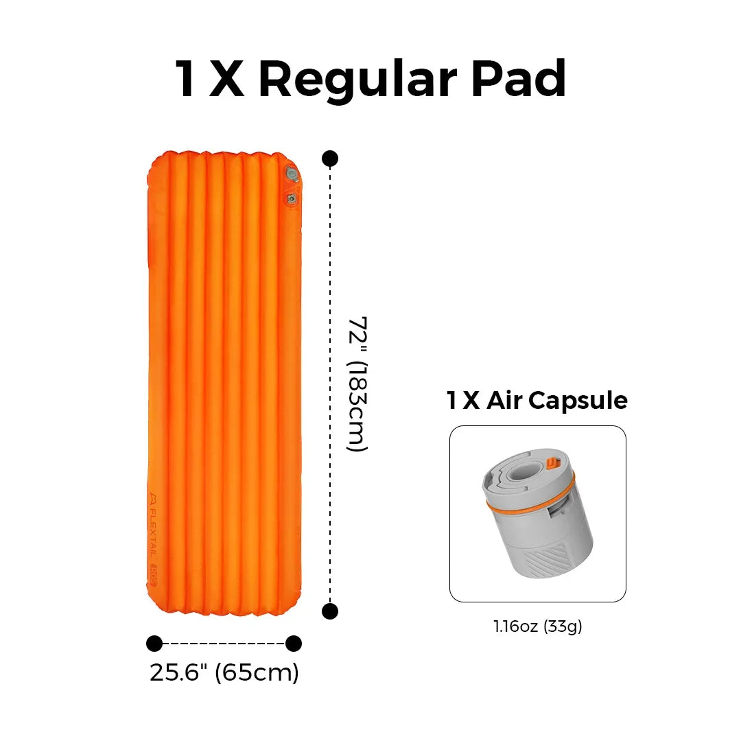 FLEXTAIL Insulated Sleeping Pad, Ultralight Inflatable Camping Mattress (Zero Series: No Pump, Tiny Series: Built-in Pump)