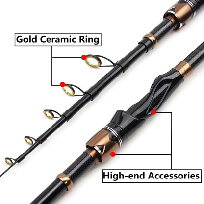 HLUR Telescopic Carbon Fiber Fishing Rod | Ultralight Spinning/Casting