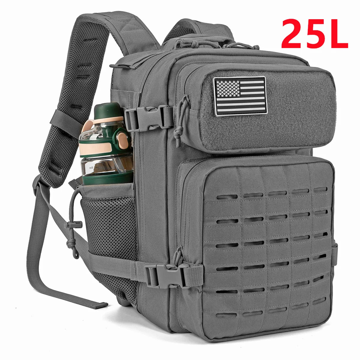 25L/45L Tactical Backpack Outdoor for Women/men Laser Cut Molle Hiking 3Day pack School Bag Gym Rucksack with Dual Cup Holder