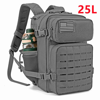 25L/45L Tactical Backpack Outdoor for Women/men Laser Cut Molle Hiking 3Day pack School Bag Gym Rucksack with Dual Cup Holder