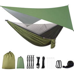 Camping Hammock - Rain Tarp and Mosquito Net