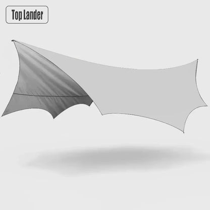 5.1x5.1m Large Camping Tarp Waterproof Octagon Butterfly Outdoor Sun Shelter Awning Tent Shade Sunshade Beach Tourist Canopy