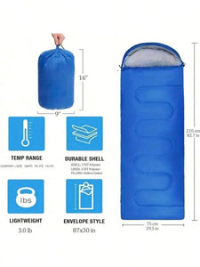 Outdoor Camping Sleeping Bag, Extended And Thickened Version, Warm Sleeping Bag, Foldable, Easy To Carry, Suitable For Outdoors.
