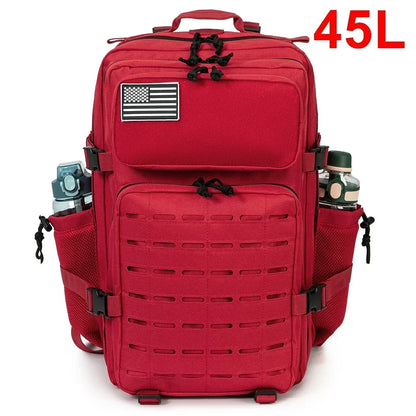 25L/45L Tactical Backpack Outdoor for Women/men Laser Cut Molle Hiking 3Day pack School Bag Gym Rucksack with Dual Cup Holder