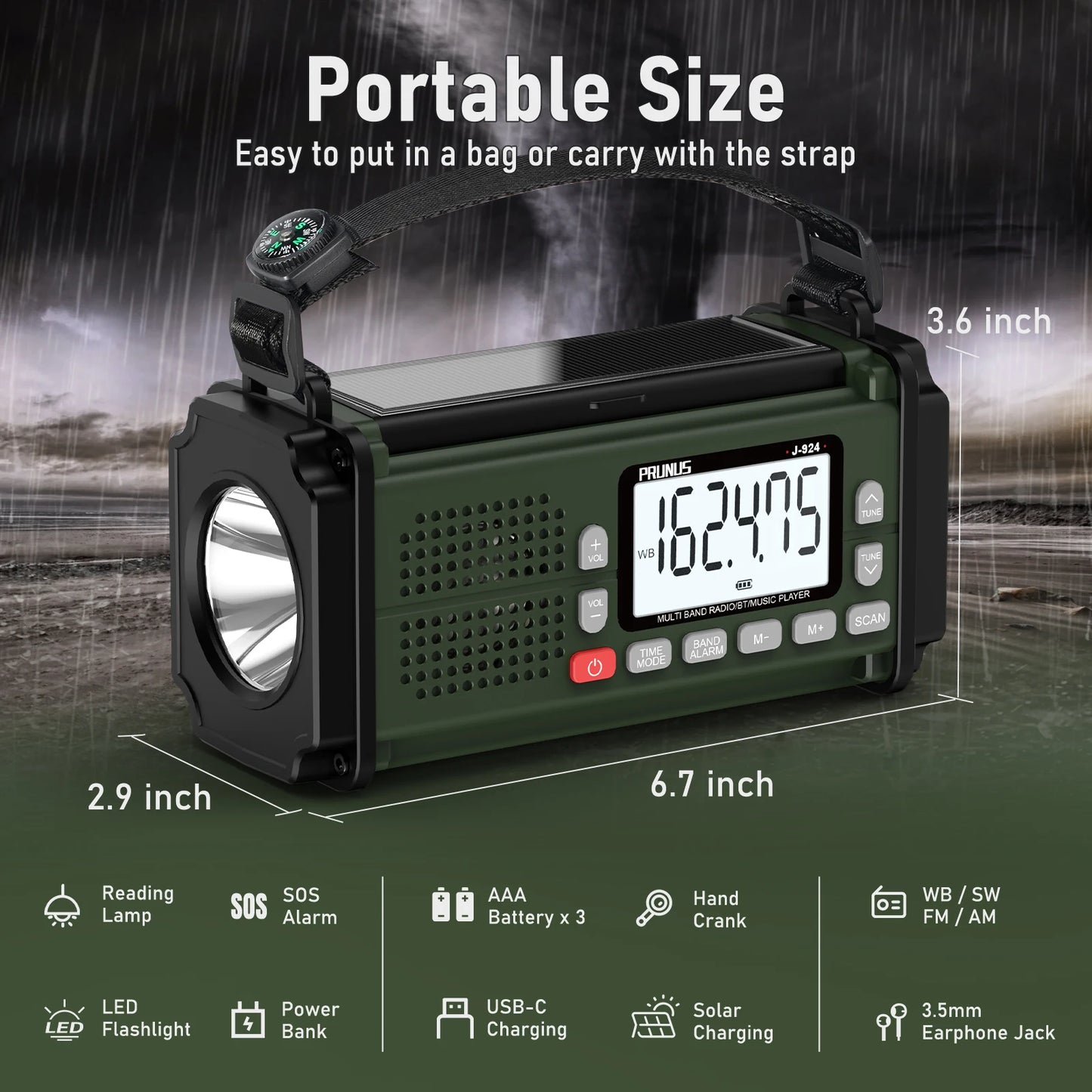 PRUNUS 10,000mAh Emergency Radio