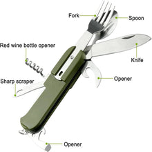 Cuchillo de camping 7 en 1 para picnic, de acero inoxidable