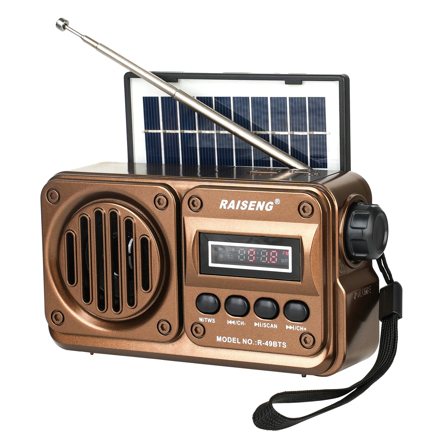 RAISENG Solar Bluetooth Speaker & Emergency Radio (AM/FM/SW)