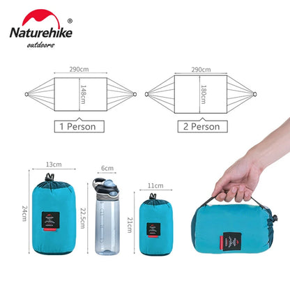 Naturehike Hammock Ultralight 2 Person Hammock Tear Resistance Hanging Bed Portable Hunting Hammock Sleeping Swing Hammock