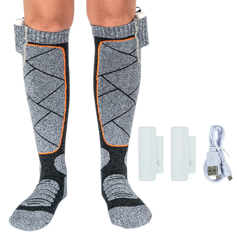 Electric Thermal Socks 3.7v Battery Foot Warm Socks Elastic Comfortable 3 Modes Adjustable for Fishing Camping for Hiking Skiing