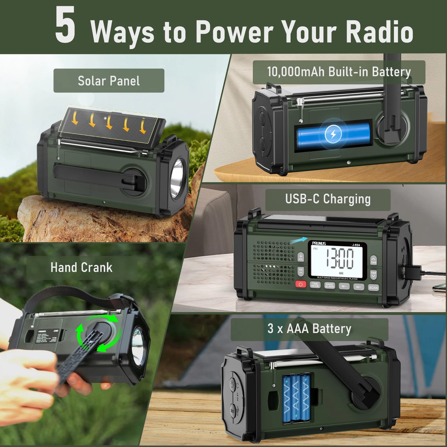 PRUNUS 10,000mAh Emergency Radio