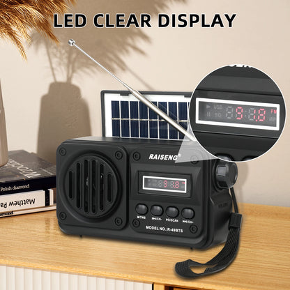 RAISENG Solar Bluetooth Speaker & Emergency Radio (AM/FM/SW)