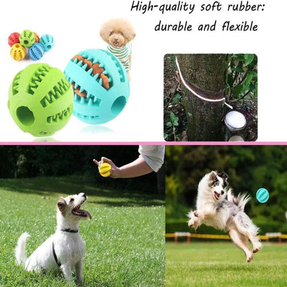 Durable Rubber Dog Toy Ball – Cleans Teeth, Reduces Boredom & Holds Treats