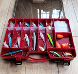 Double Sided Fishing Tackle Box - 18 pockets