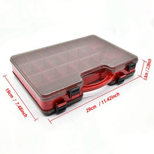 Double Sided Fishing Tackle Box - 18 pockets