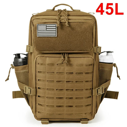 25L/45L Tactical Backpack Outdoor for Women/men Laser Cut Molle Hiking 3Day pack School Bag Gym Rucksack with Dual Cup Holder