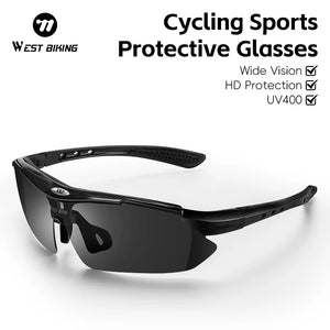 WEST BIKING UV400 Fashion Sunglasses Outdoor Sports Mountain Road Cycling Glasses Hiking Camping Golf Protective Glasses