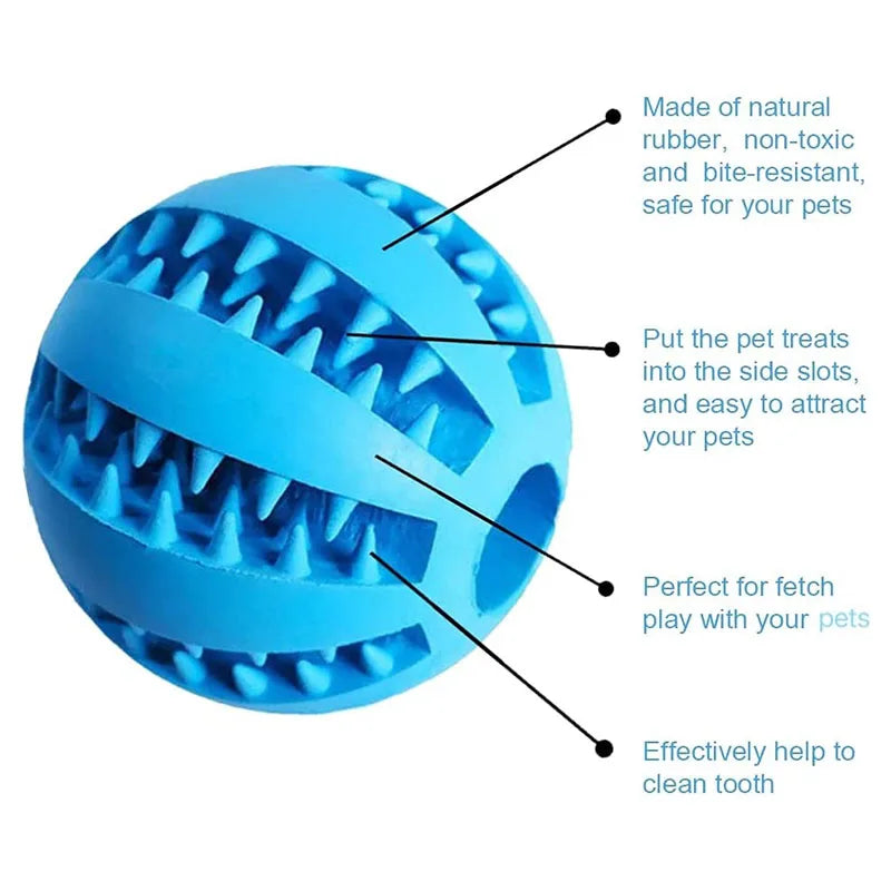Durable Rubber Dog Toy Ball – Cleans Teeth, Reduces Boredom & Holds Treats