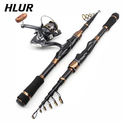 HLUR Telescopic Carbon Fiber Fishing Rod | Ultralight Spinning/Casting
