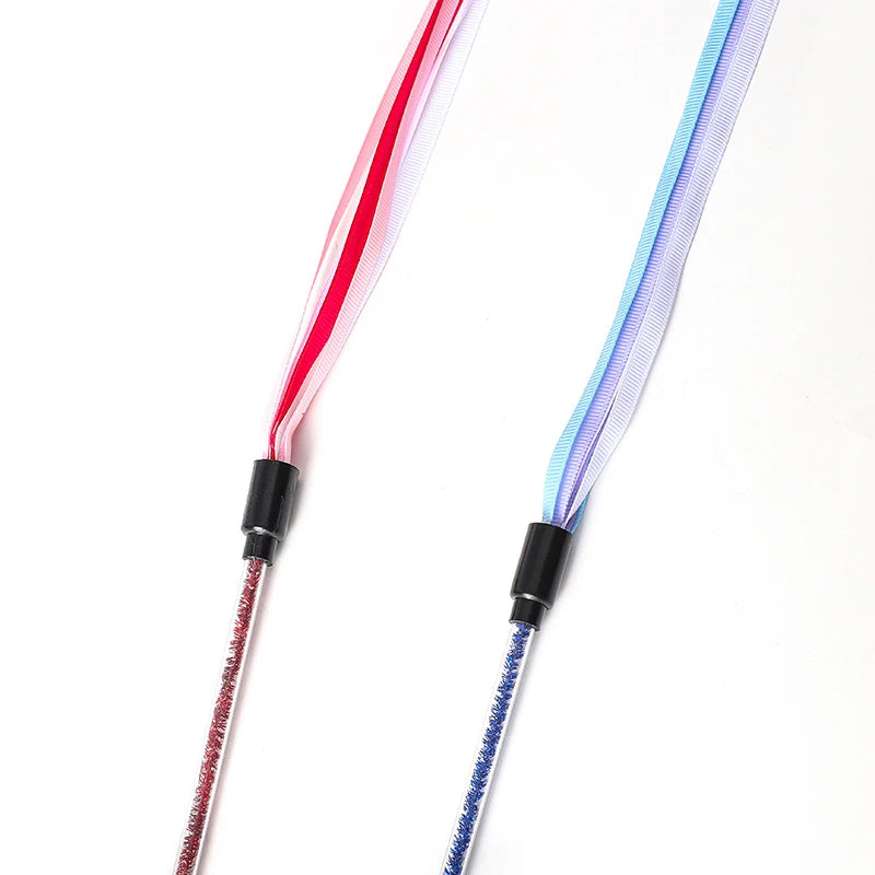 Interactive Cats Toys – Long Satin Ribbon Cat Teaser Rod