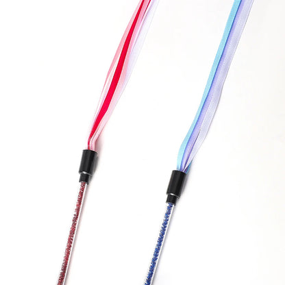 Interactive Cats Toys – Long Satin Ribbon Cat Teaser Rod