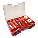 Double Sided Fishing Tackle Box - 18 pockets