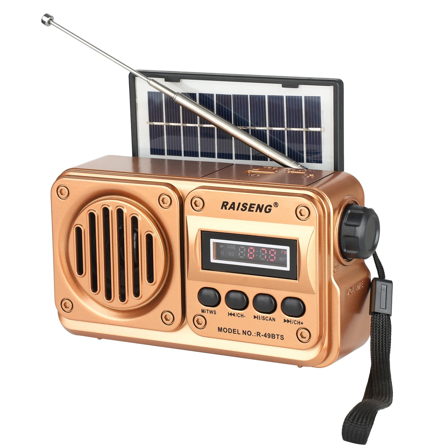 RAISENG Solar Bluetooth Speaker & Emergency Radio (AM/FM/SW)