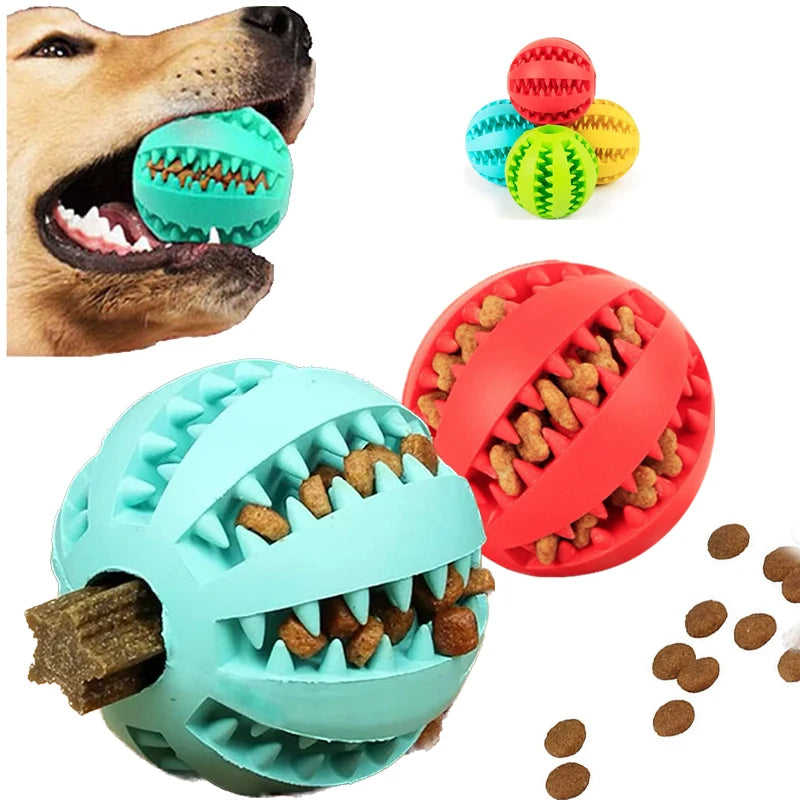 Durable Rubber Dog Toy Ball – Cleans Teeth, Reduces Boredom & Holds Treats