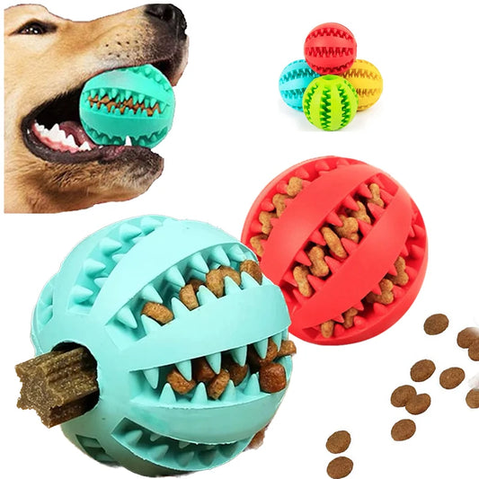 Durable Rubber Dog Toy Ball – Cleans Teeth, Reduces Boredom & Holds Treats