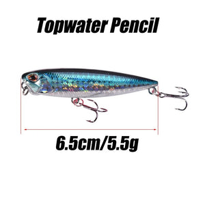 Crankbait de superficie - 6,5 cm, 5,5 g, imitación Dog Walk (1 unidad)