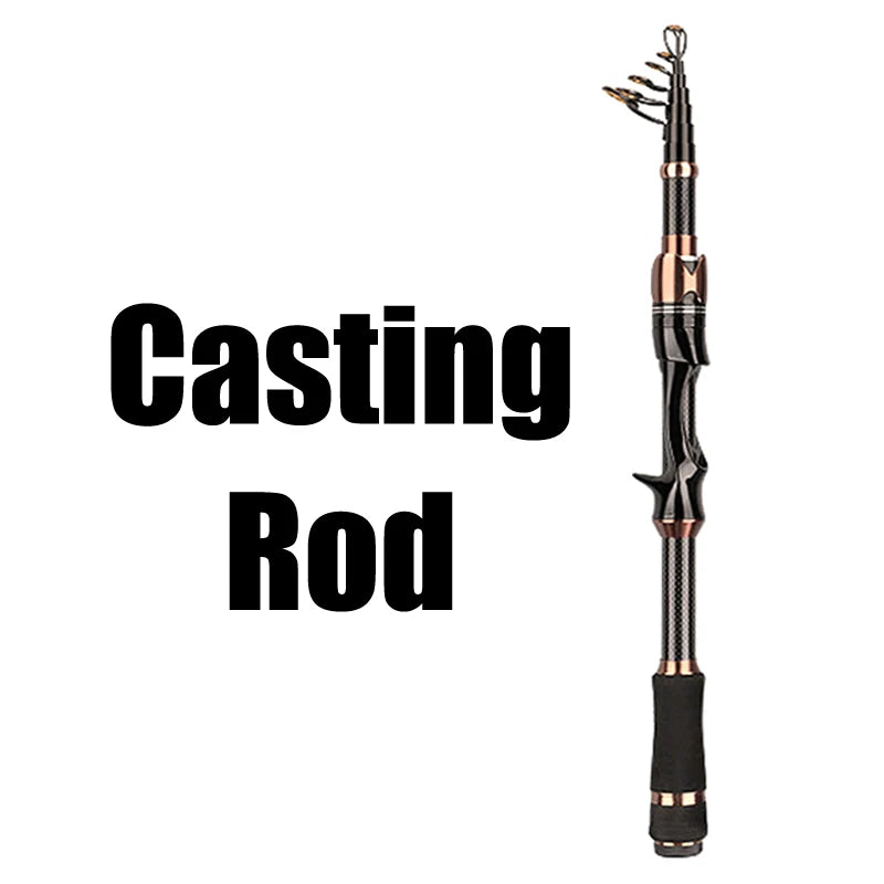 HLUR Telescopic Carbon Fiber Fishing Rod | Ultralight Spinning/Casting