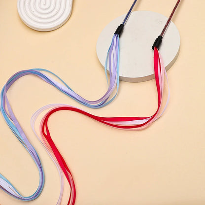 Interactive Cats Toys – Long Satin Ribbon Cat Teaser Rod