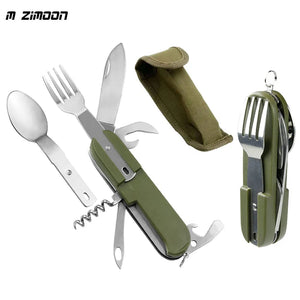 Cuchillo de camping 7 en 1 para picnic, de acero inoxidable