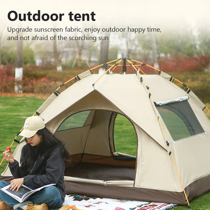 3-4 Person Quick-Open Pop-Up Tent | Durable 600D, Weather-Resistant
