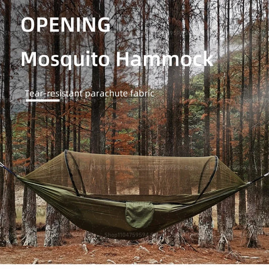 Camping hammock Super elastic fast opening hammock suitable for camping hammock outdoor furniture garden leisure hammock
