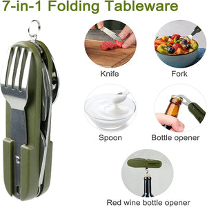 7 In 1 Camping Picnic Cutlery Knife - Stainless Steel